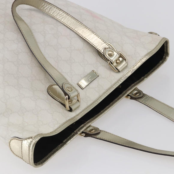 GUCCI GG Supreme Tote Bag PVC Ivory Gold 189896 Auth 144327