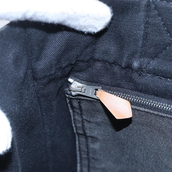 HERMES Fourre Tout PM Hand Bag Canvas Black Silver Auth 144331