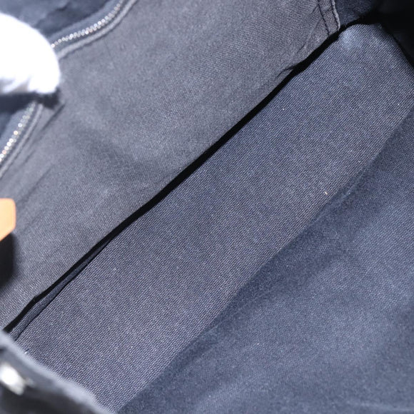 HERMES Fourre Tout PM Hand Bag Canvas Black Silver Auth 144331