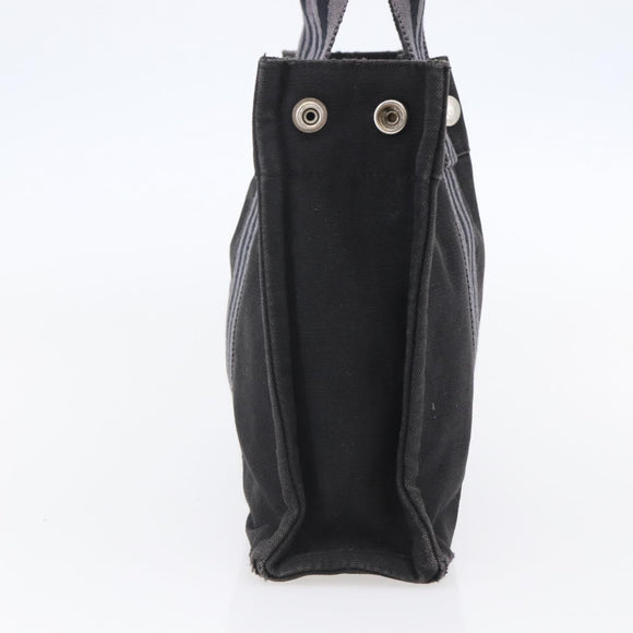 HERMES Fourre Tout PM Hand Bag Canvas Black Silver Auth 144331