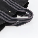 HERMES Fourre Tout PM Hand Bag Canvas Black Silver Auth 144331-7