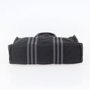 HERMES Fourre Tout PM Hand Bag Canvas Black Silver Auth 144331-5