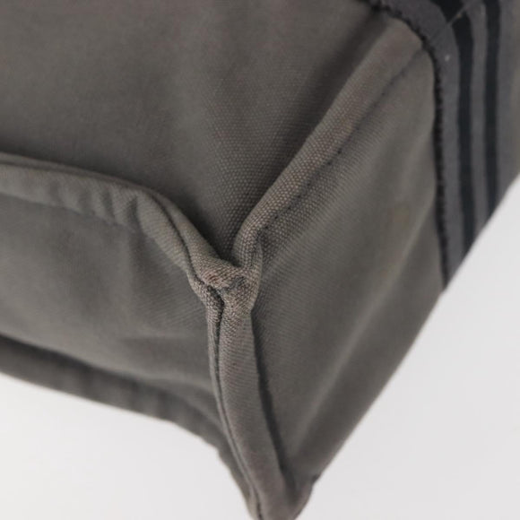 HERMES Fourre Tout PM Hand Bag Canvas Gray Silver Auth 144332