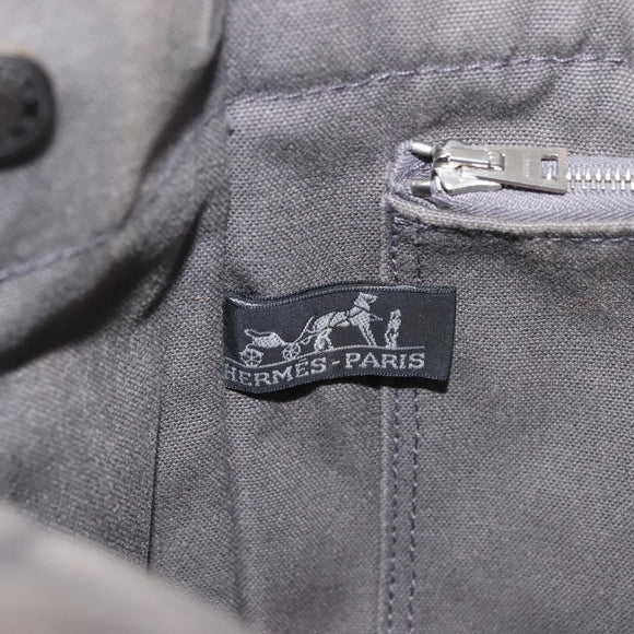 HERMES Fourre Tout PM Hand Bag Canvas Gray Silver Auth 144332