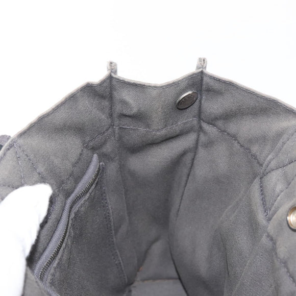 HERMES Fourre Tout PM Hand Bag Canvas Gray Silver Auth 144332