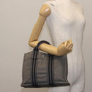 HERMES Fourre Tout PM Hand Bag Canvas Gray Silver Auth 144332-22