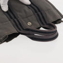 HERMES Fourre Tout PM Hand Bag Canvas Gray Silver Auth 144332-7