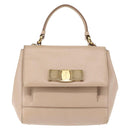 Salvatore Ferragamo Chain Vala Shoulder Bag Leather 2way Pink Gold Auth 144333-13