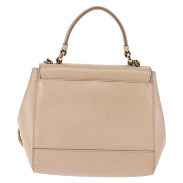 Salvatore Ferragamo Chain Vala Shoulder Bag Leather 2way Pink Gold Auth 144333 - 0