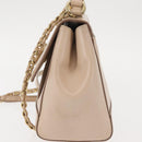 Salvatore Ferragamo Chain Vala Shoulder Bag Leather 2way Pink Gold Auth 144333-3