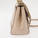 Salvatore Ferragamo Chain Vala Shoulder Bag Leather 2way Pink Gold Auth 144333-4