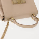 Salvatore Ferragamo Chain Vala Shoulder Bag Leather 2way Pink Gold Auth 144333-6