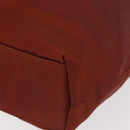 Christian Dior Maris Pearl Hand Bag Nylon Brown Gold Auth 144334-11