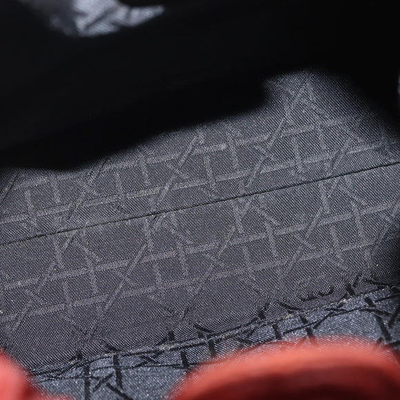 Christian Dior Maris Pearl Hand Bag Nylon Brown Gold Auth 144334