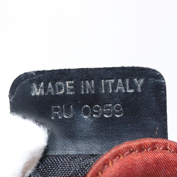 Christian Dior Maris Pearl Hand Bag Nylon Brown Gold Auth 144334