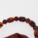 Christian Dior Maris Pearl Hand Bag Nylon Brown Gold Auth 144334-8