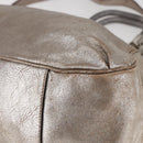 CELINE Hand Bag Leather 2way Silver Auth 144335-15