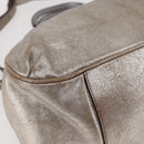 CELINE Hand Bag Leather 2way Silver Auth 144335-16