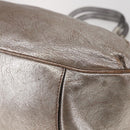 CELINE Hand Bag Leather 2way Silver Auth 144335-17
