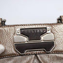 CELINE Hand Bag Leather 2way Silver Auth 144335-18