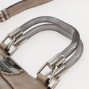 CELINE Hand Bag Leather 2way Silver Auth 144335-14