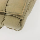 BOTTEGA VENETA MAXI INTRECCIATO CASSETTE Bag Nylon Beige Silver Auth 144336-9