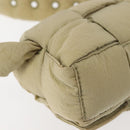 BOTTEGA VENETA MAXI INTRECCIATO CASSETTE Bag Nylon Beige Silver Auth 144336-15