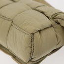 BOTTEGA VENETA MAXI INTRECCIATO CASSETTE Bag Nylon Beige Silver Auth 144336-16