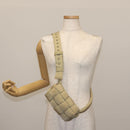 BOTTEGA VENETA MAXI INTRECCIATO CASSETTE Bag Nylon Beige Silver Auth 144336-21