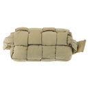 BOTTEGA VENETA MAXI INTRECCIATO CASSETTE Bag Nylon Beige Silver Auth 144336-2