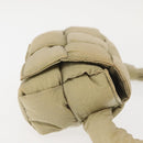 BOTTEGA VENETA MAXI INTRECCIATO CASSETTE Bag Nylon Beige Silver Auth 144336-3