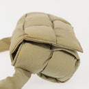 BOTTEGA VENETA MAXI INTRECCIATO CASSETTE Bag Nylon Beige Silver Auth 144336-4