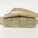 BOTTEGA VENETA MAXI INTRECCIATO CASSETTE Bag Nylon Beige Silver Auth 144336-5