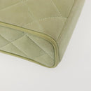 CHANEL Matelasse Shoulder Bag Suede Green Gold CC Auth 144342-10