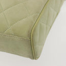 CHANEL Matelasse Shoulder Bag Suede Green Gold CC Auth 144342-11