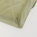 CHANEL Matelasse Shoulder Bag Suede Green Gold CC Auth 144342-13