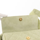 CHANEL Matelasse Shoulder Bag Suede Green Gold CC Auth 144342-16
