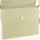 CHANEL Matelasse Shoulder Bag Suede Green Gold CC Auth 144342-17