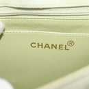 CHANEL Matelasse Shoulder Bag Suede Green Gold CC Auth 144342-19