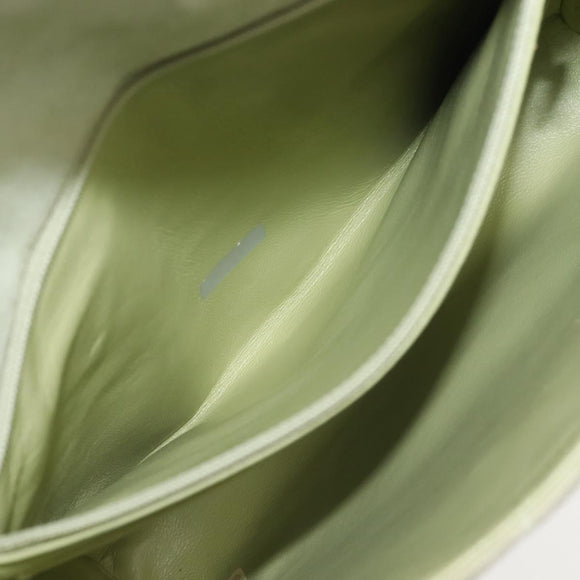 CHANEL Matelasse Shoulder Bag Suede Green Gold CC Auth 144342