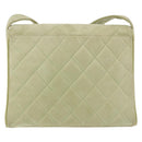 CHANEL Matelasse Shoulder Bag Suede Green Gold CC Auth 144342-3