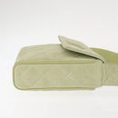 CHANEL Matelasse Shoulder Bag Suede Green Gold CC Auth 144342-4