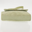 CHANEL Matelasse Shoulder Bag Suede Green Gold CC Auth 144342-9