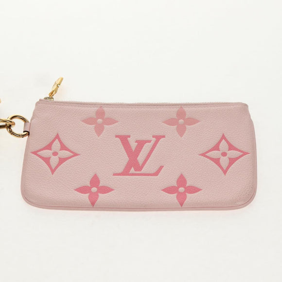 LOUIS VUITTON Monogram Empreinte Pochette Trio Pouch Pink M80407 LV Auth 144344A