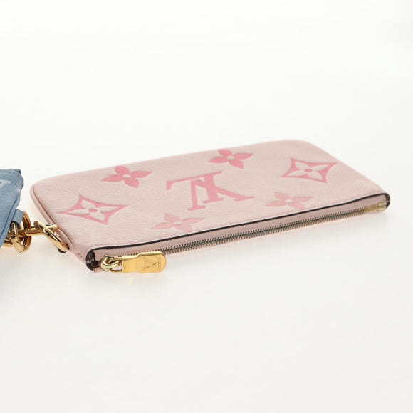 LOUIS VUITTON Monogram Empreinte Pochette Trio Pouch Pink M80407 LV Auth 144344A