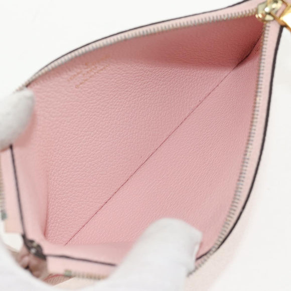 LOUIS VUITTON Monogram Empreinte Pochette Trio Pouch Pink M80407 LV Auth 144344A