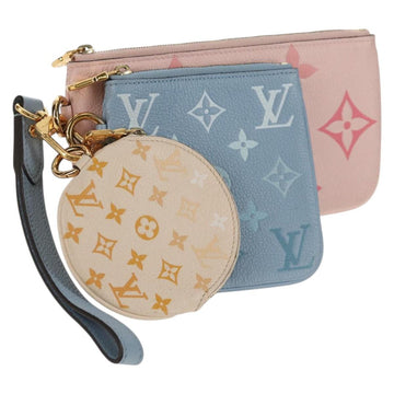 LOUIS VUITTON Monogram Empreinte Pochette Trio Pouch Pink M80407 LV Auth 144344SAM