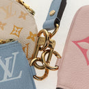 LOUIS VUITTON Monogram Empreinte Pochette Trio Pouch Pink M80407 LV Auth 144344A-22