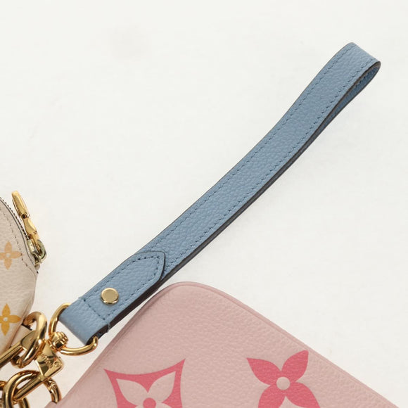 LOUIS VUITTON Monogram Empreinte Pochette Trio Pouch Pink M80407 LV Auth 144344SAM