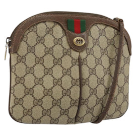 GUCCI GG Supreme Web Sherry Line Bag PVC Beige Gold 904 02 047 Auth 144351